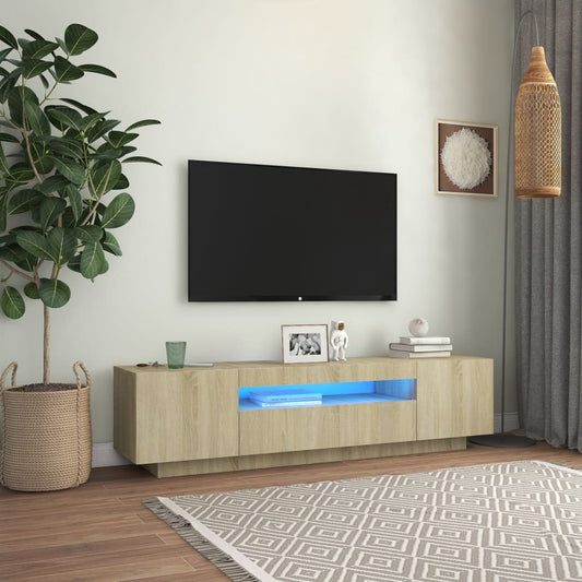 TV-taso LED-valoilla Sonoma-tammi 160x35x40 cm - Sisustajankoti.fi