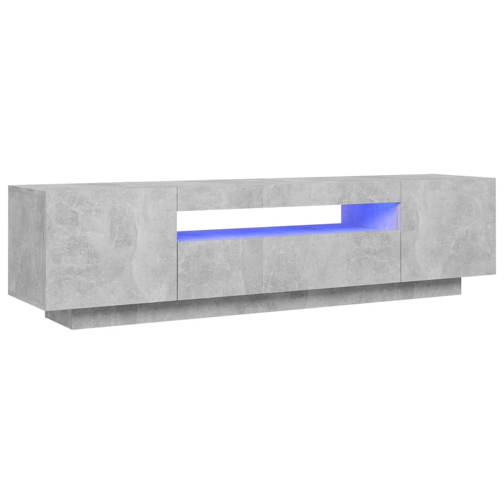 TV-taso LED-valoilla betoninharmaa 160x35x40 cm - Sisustajankoti.fi