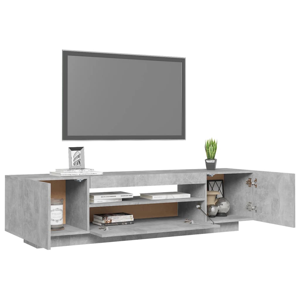 TV-taso LED-valoilla betoninharmaa 160x35x40 cm - Sisustajankoti.fi