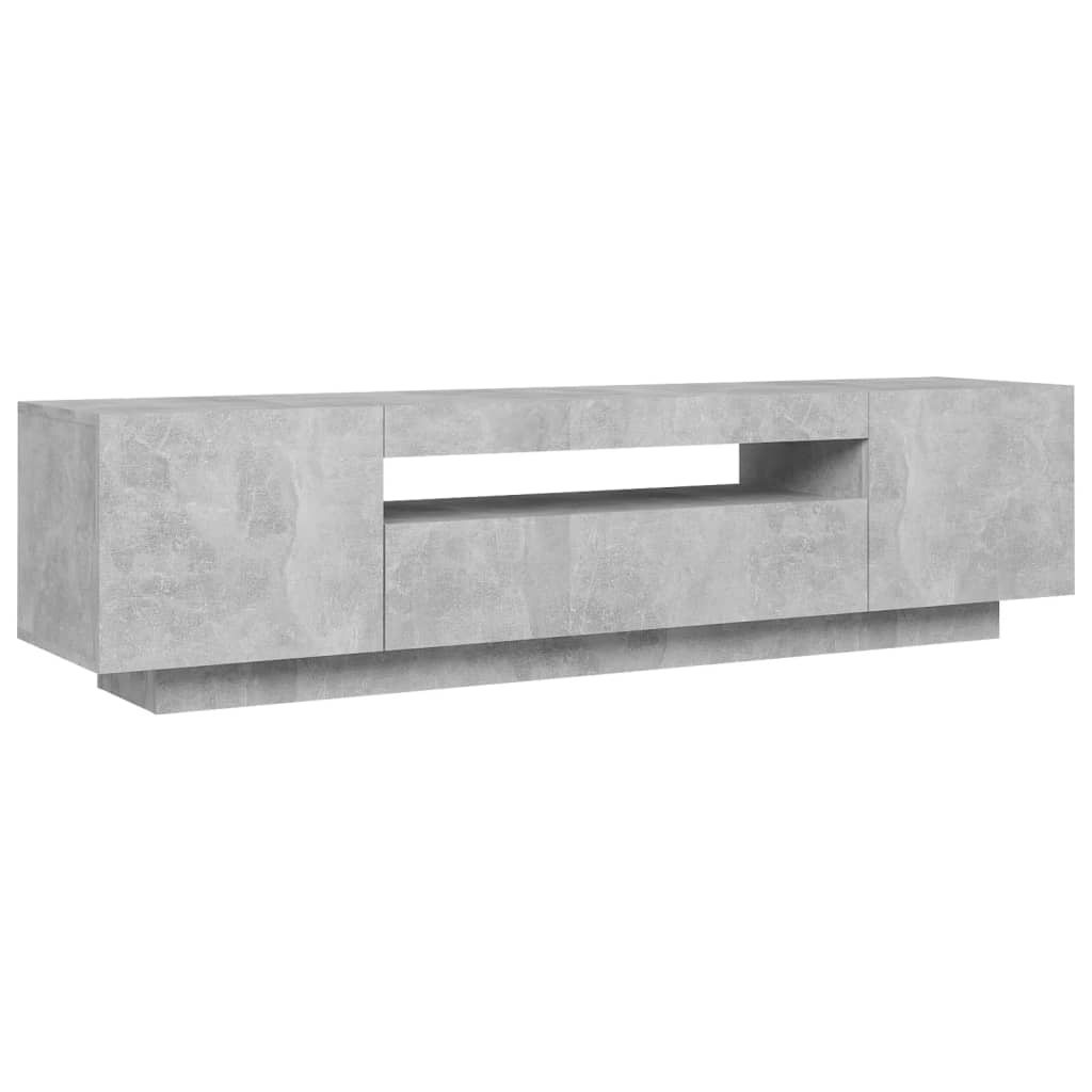 TV-taso LED-valoilla betoninharmaa 160x35x40 cm - Sisustajankoti.fi