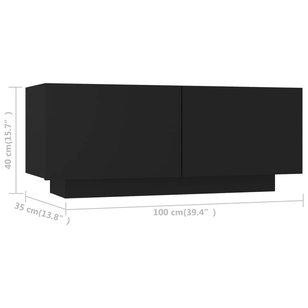 TV-taso musta 100x35x40 cm lastulevy - Sisustajankoti.fi