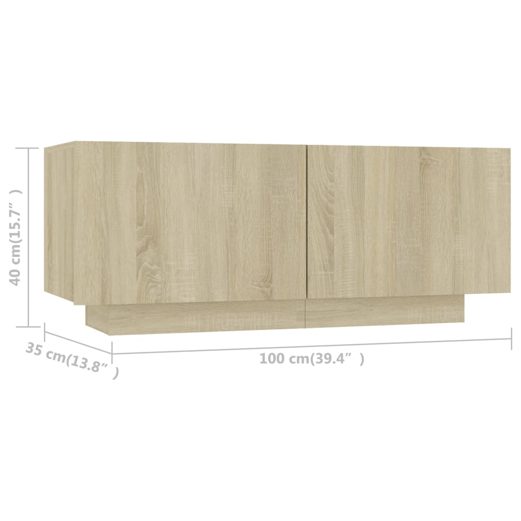 TV-taso Sonoma tammi 100x35x40 cm lastulevy - Sisustajankoti.fi