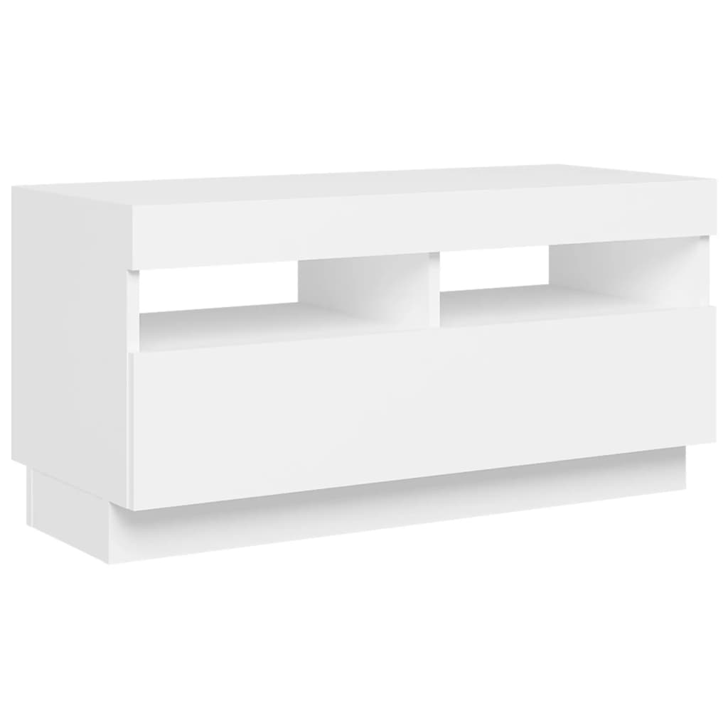 TV-taso LED-valoilla valkoinen 80x35x40 cm - Sisustajankoti.fi