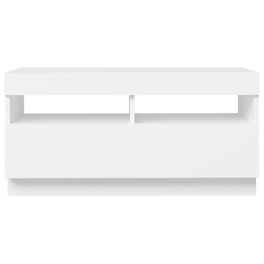 TV-taso LED-valoilla valkoinen 80x35x40 cm - Sisustajankoti.fi