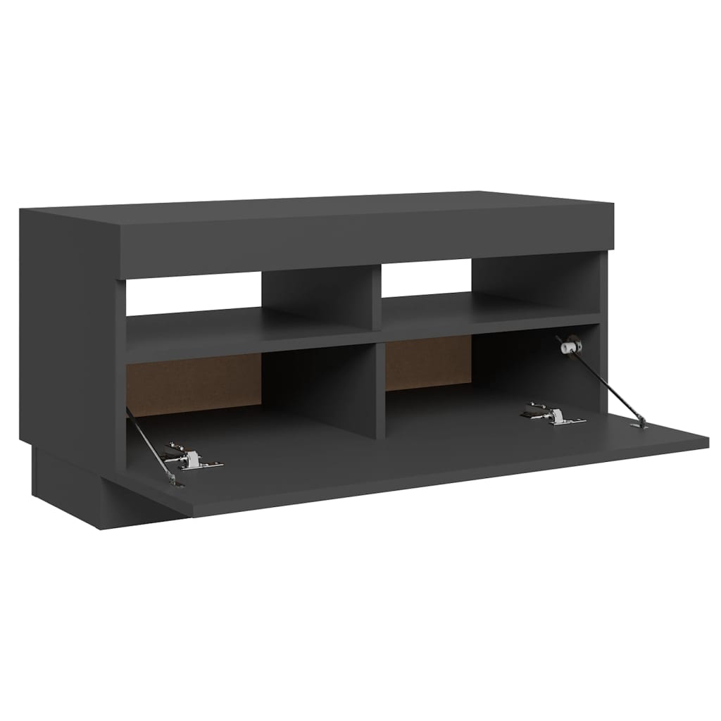 TV-taso LED-valoilla harmaa 80x35x40 cm - Sisustajankoti.fi