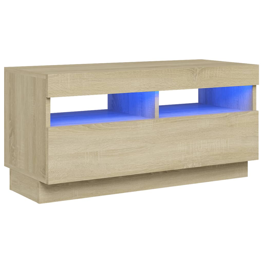 TV-taso LED-valoilla Sonoma-tammi 80x35x40 cm - Sisustajankoti.fi