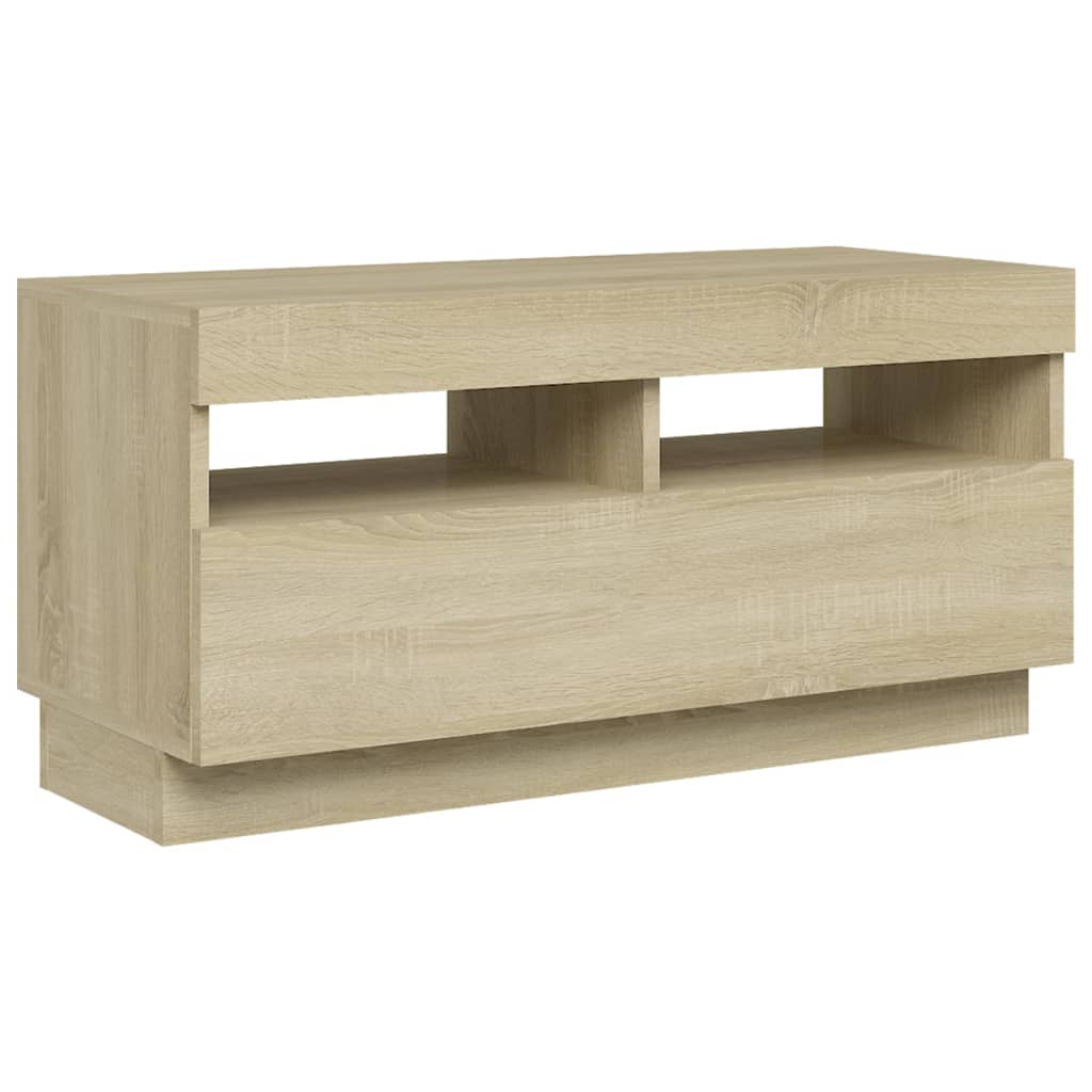 TV-taso LED-valoilla Sonoma-tammi 80x35x40 cm - Sisustajankoti.fi