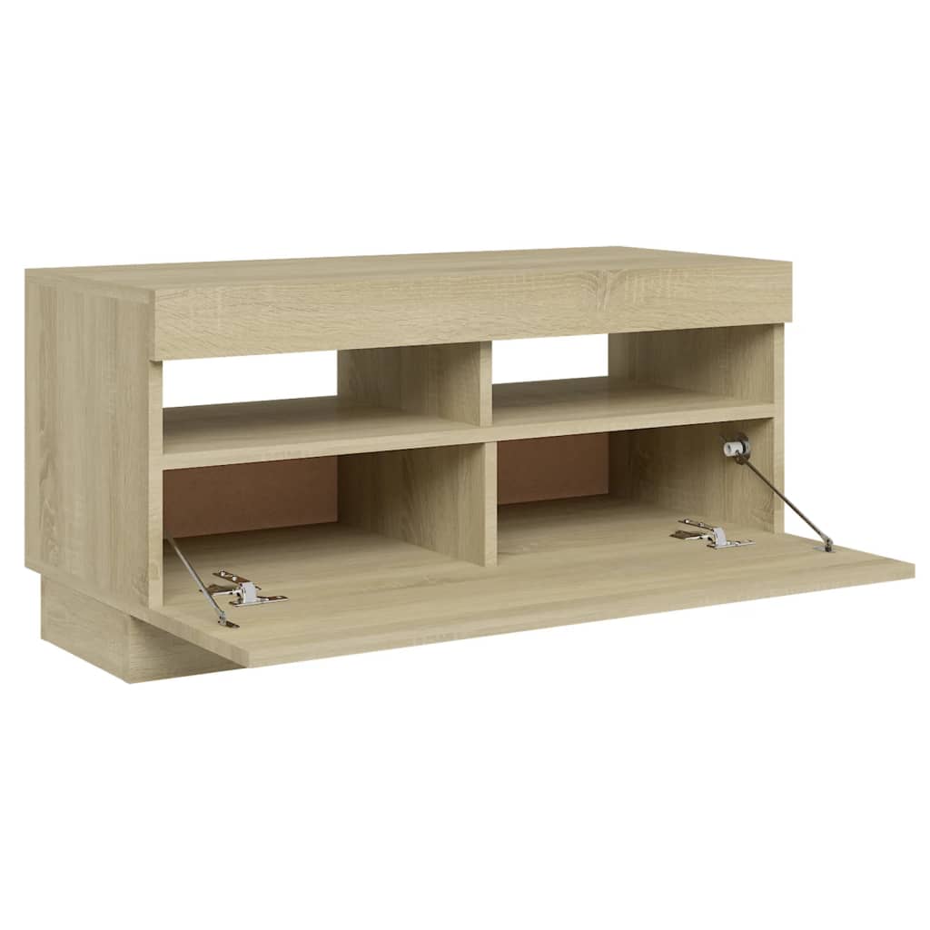 TV-taso LED-valoilla Sonoma-tammi 80x35x40 cm - Sisustajankoti.fi