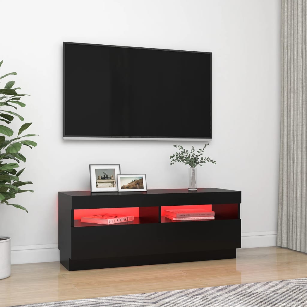 TV-taso LED-valoilla musta 100x35x40 cm - Sisustajankoti.fi