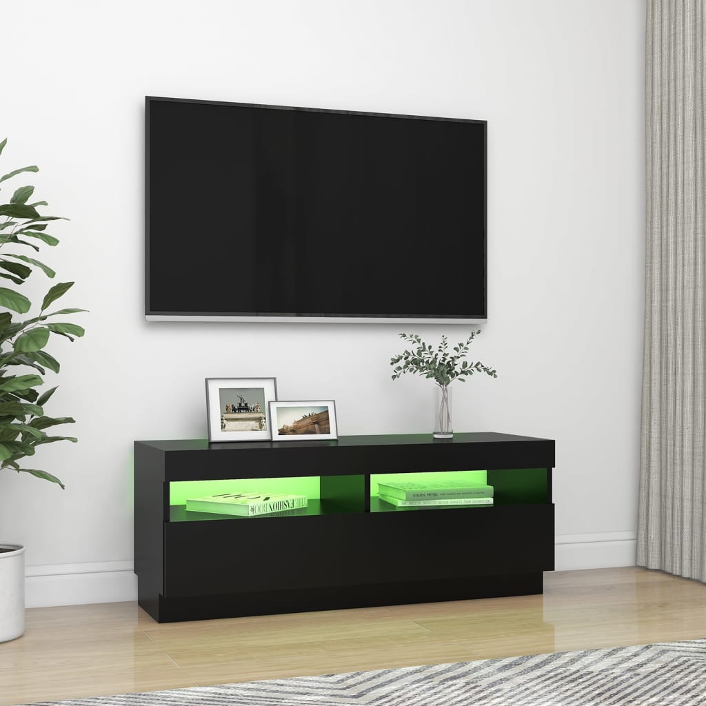 TV-taso LED-valoilla musta 100x35x40 cm - Sisustajankoti.fi