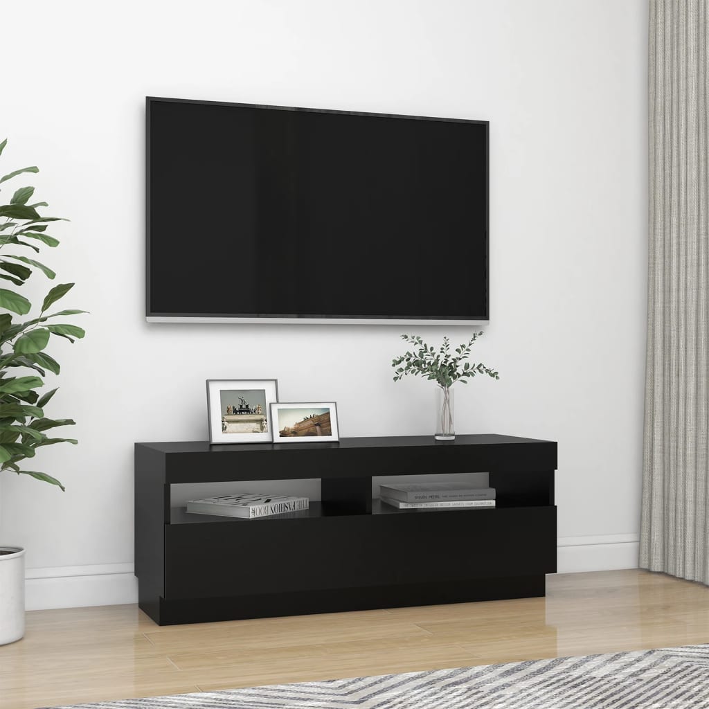 TV-taso LED-valoilla musta 100x35x40 cm - Sisustajankoti.fi