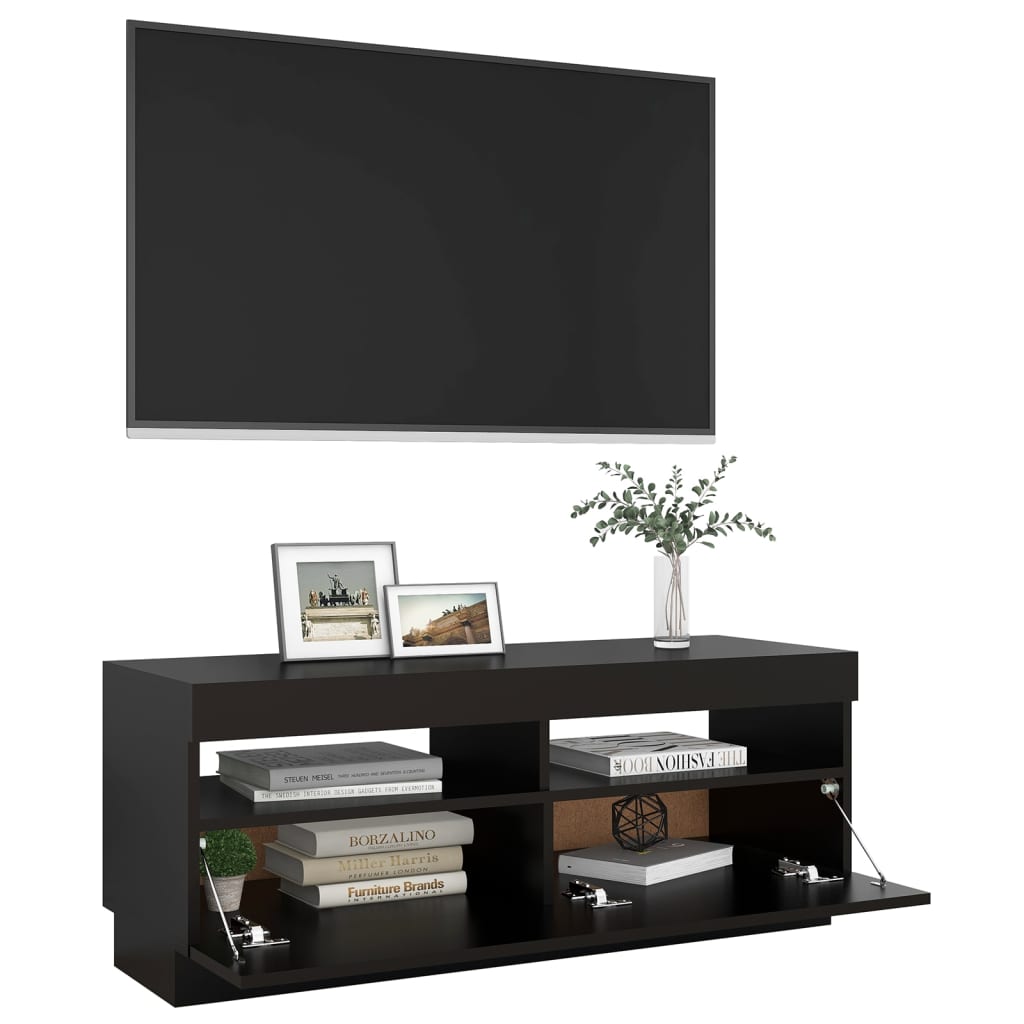 TV-taso LED-valoilla musta 100x35x40 cm - Sisustajankoti.fi