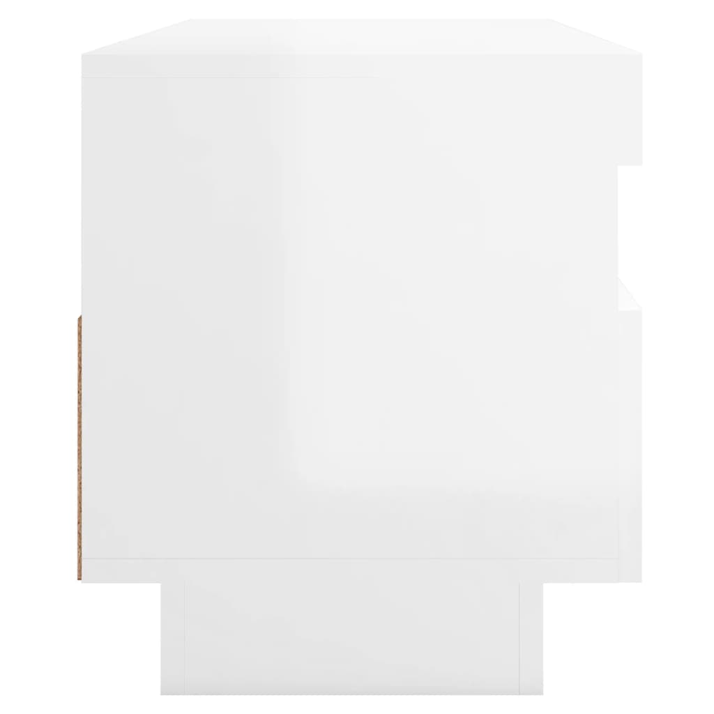 TV-taso LED-valoilla korkeakiilto valkoinen 100x35x40 cm - Sisustajankoti.fi
