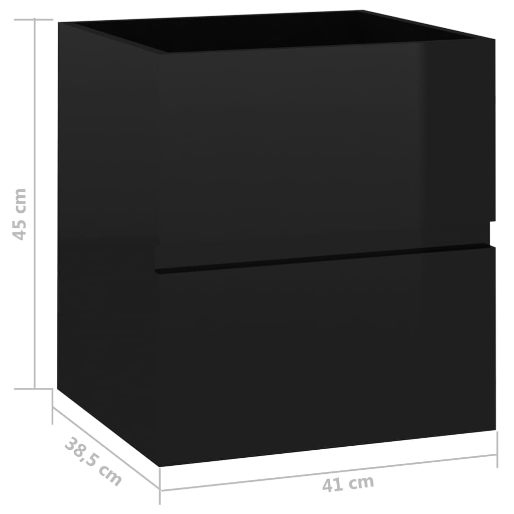 Allaskaappi korkeakiilto musta 41x38,5x45 cm - Sisustajankoti.fi