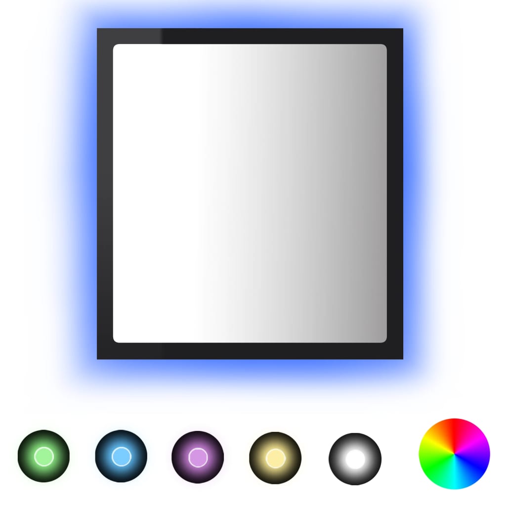 LED-kylpyhuonepeili korkeakiilto musta 40x8,5x37 cm - Sisustajankoti.fi
