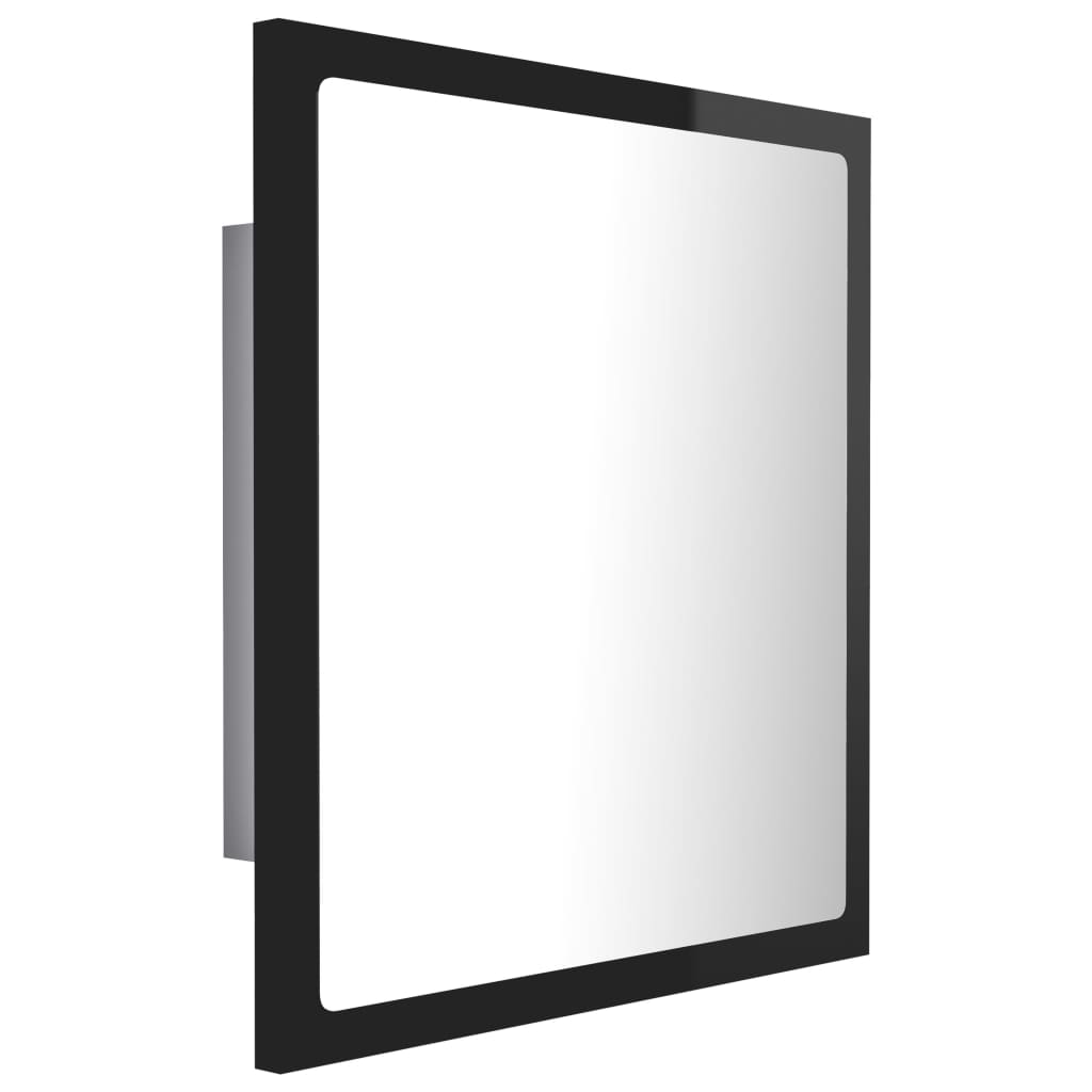 LED-kylpyhuonepeili korkeakiilto musta 40x8,5x37 cm - Sisustajankoti.fi