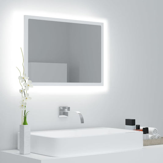 LED-kylpyhuonepeili valkoinen 60x8,5x37 cm lastulevy - Sisustajankoti.fi