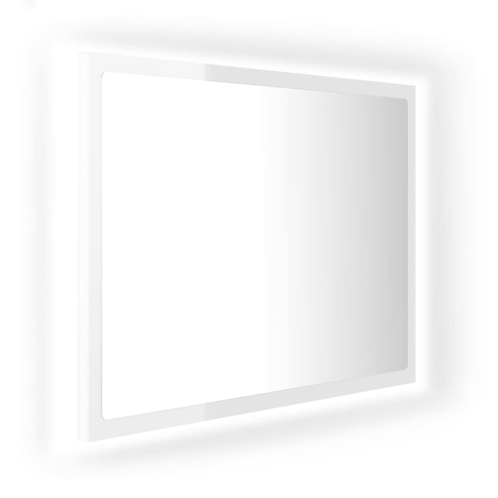 Kylpyhuonepeili LED korkeakiilto valk. 60x8,5x37 cm lastulevy - Sisustajankoti.fi