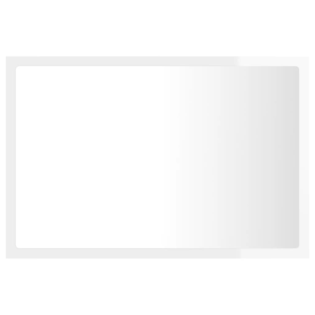 Kylpyhuonepeili LED korkeakiilto valk. 60x8,5x37 cm lastulevy - Sisustajankoti.fi