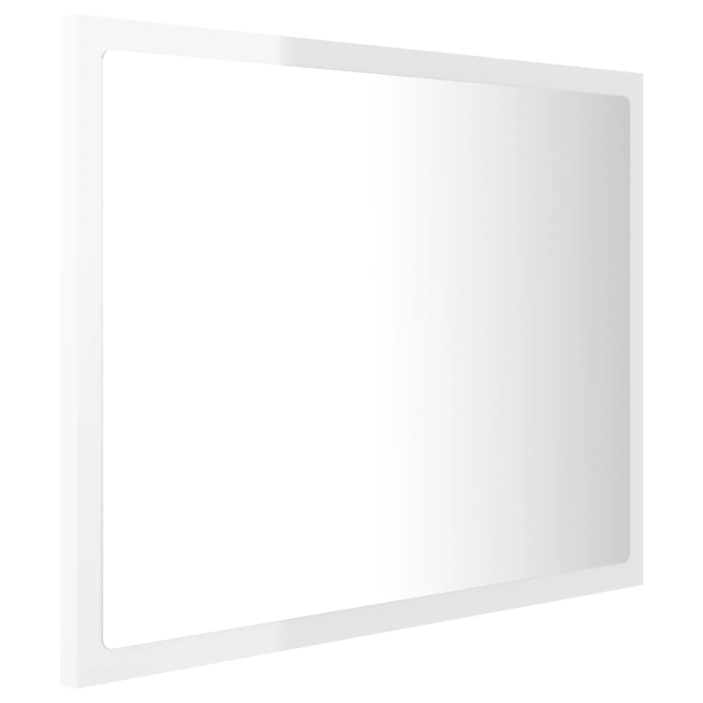 Kylpyhuonepeili LED korkeakiilto valk. 60x8,5x37 cm lastulevy - Sisustajankoti.fi