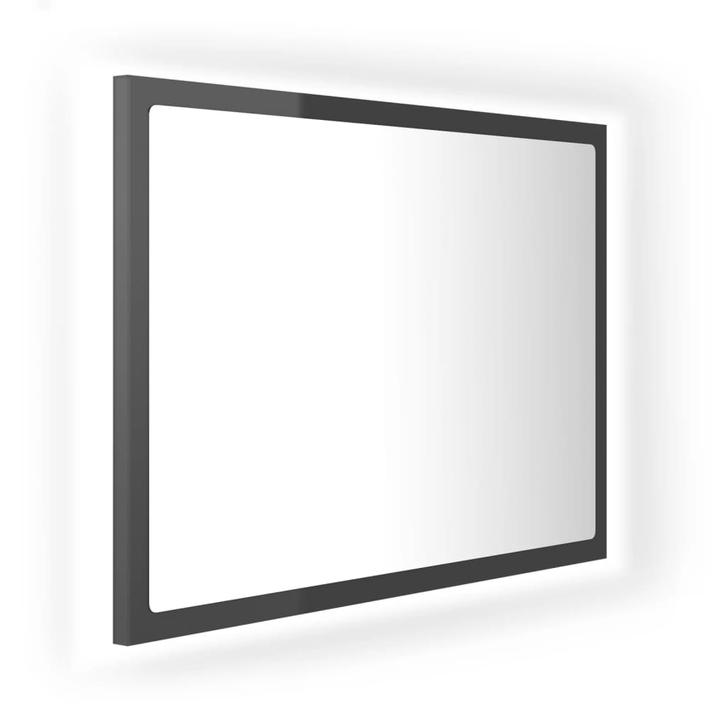 Kylpyhuonepeili LED korkeakiilto harmaa 60x8,5x37 cm lastulevy - Sisustajankoti.fi