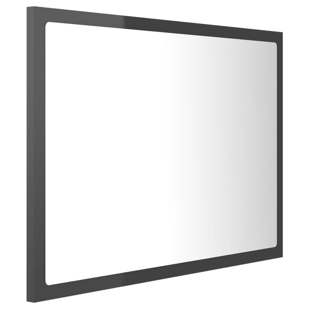Kylpyhuonepeili LED korkeakiilto harmaa 60x8,5x37 cm lastulevy - Sisustajankoti.fi