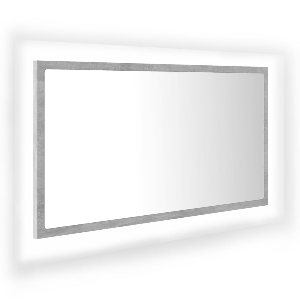 LED-kylpyhuonepeili betoninharmaa 80x8,5x37 cm lastulevy - Sisustajankoti.fi