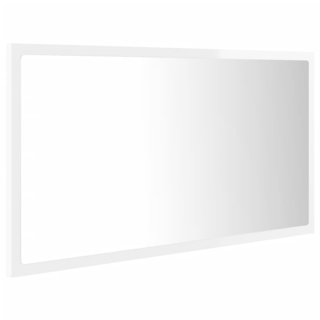 Kylpyhuonepeili LED korkeakiilto valk. 80x8,5x37 cm lastulevy - Sisustajankoti.fi