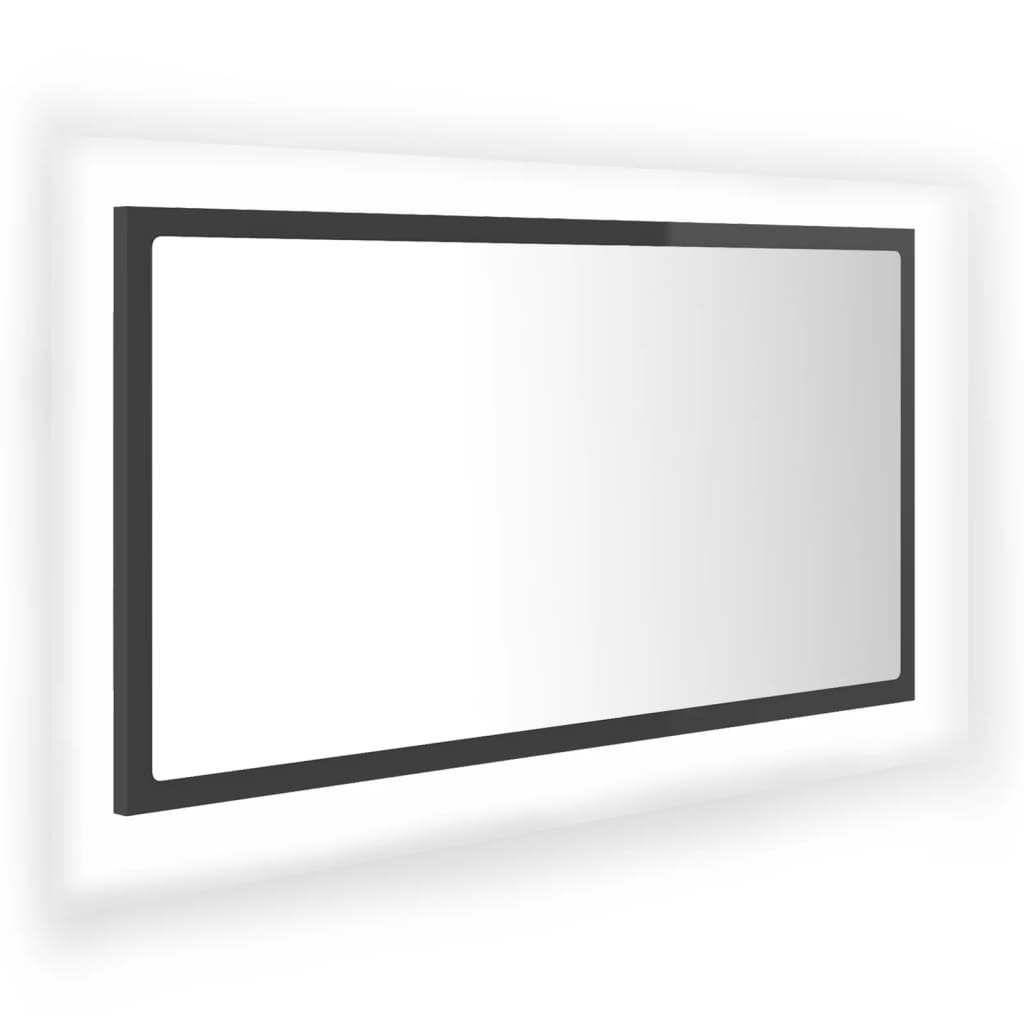 Kylpyhuonepeili LED korkeakiilto harmaa 80x8,5x37 cm lastulevy - Sisustajankoti.fi