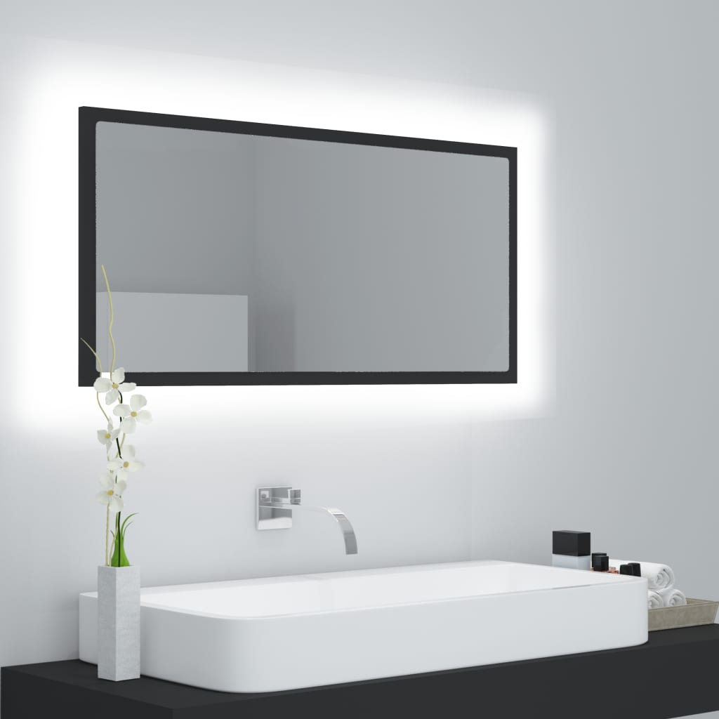 Kylpyhuonepeili LED harmaa 90x8,5x37 cm - Sisustajankoti.fi