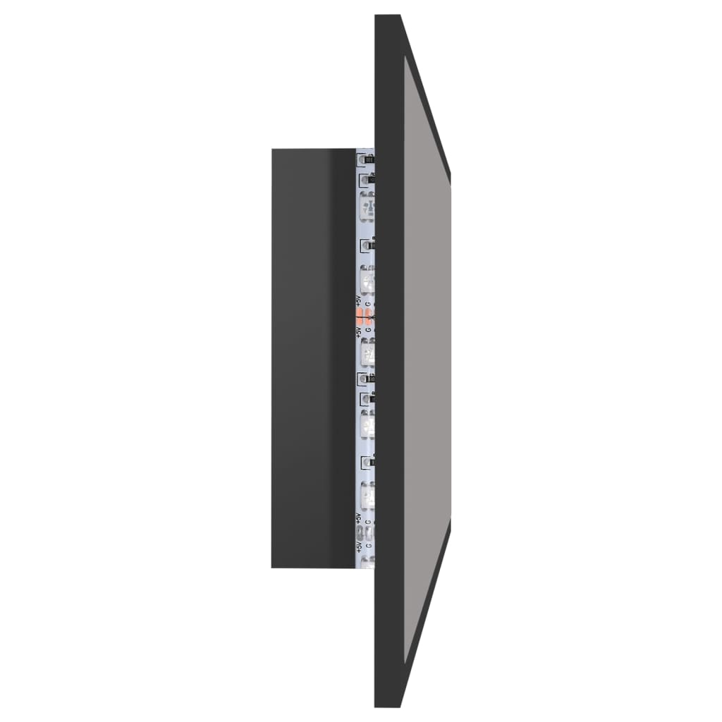 Kylpyhuonepeili LED korkeakiilto harmaa 90x8,5x37 cm - Sisustajankoti.fi
