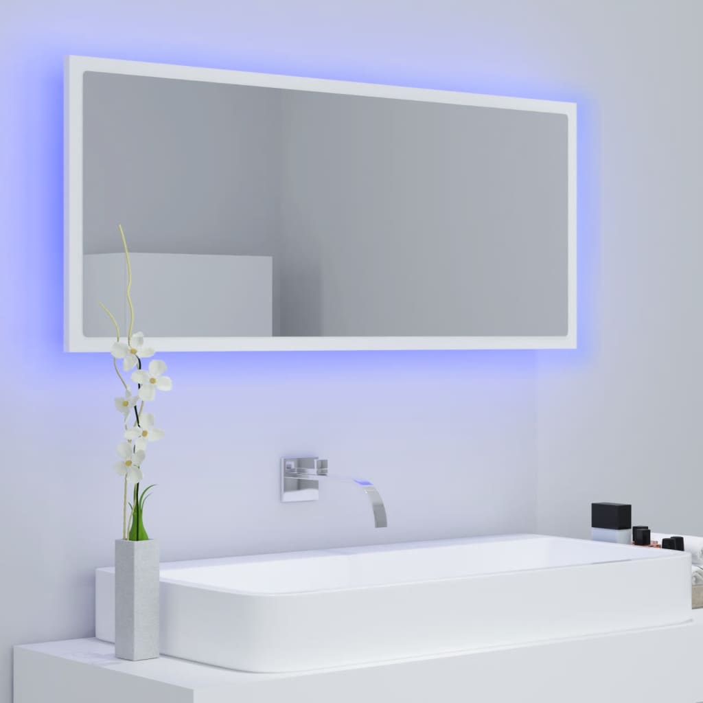 Kylpyhuonepeili LED valkoinen 100x8,5x37 cm - Sisustajankoti.fi