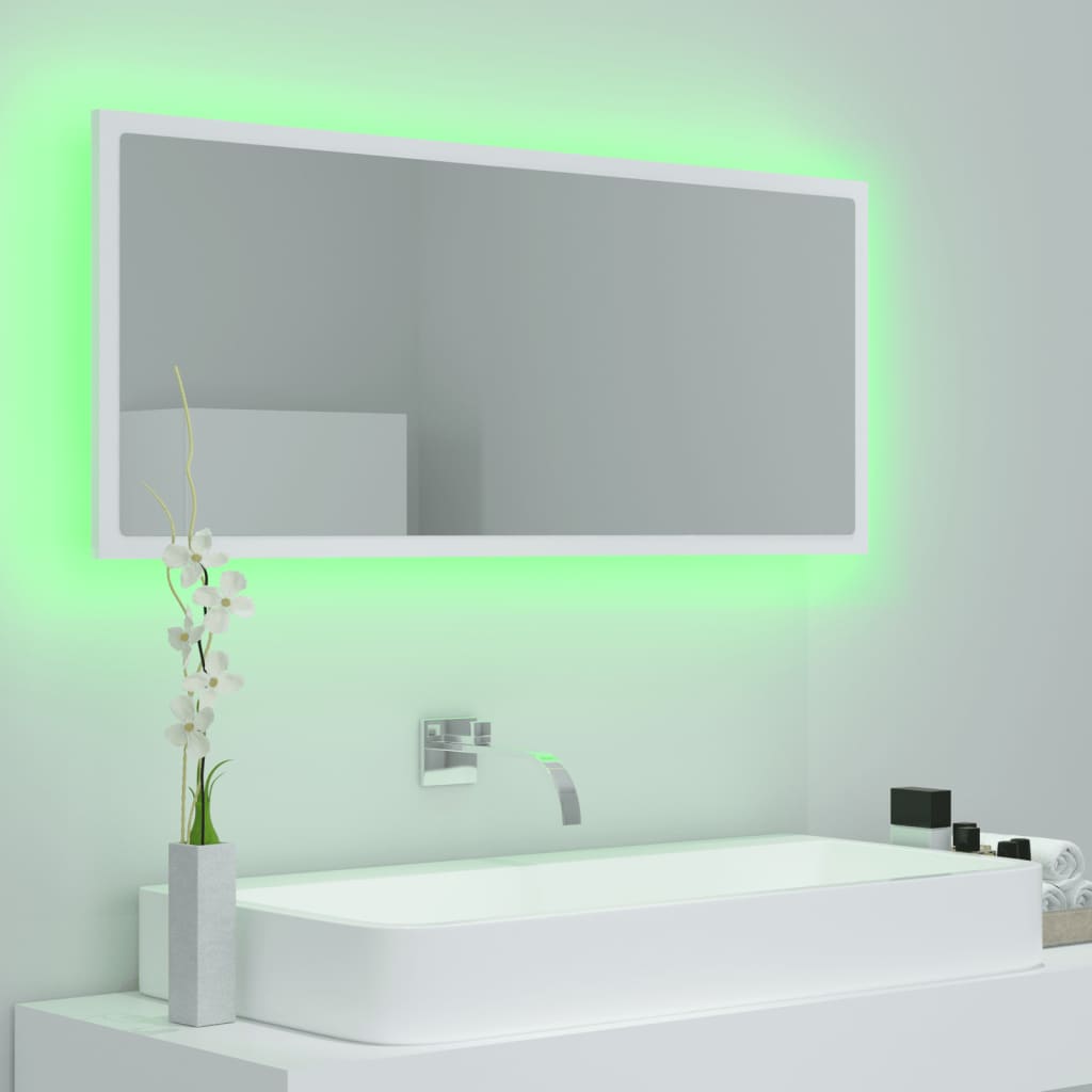 Kylpyhuonepeili LED valkoinen 100x8,5x37 cm - Sisustajankoti.fi