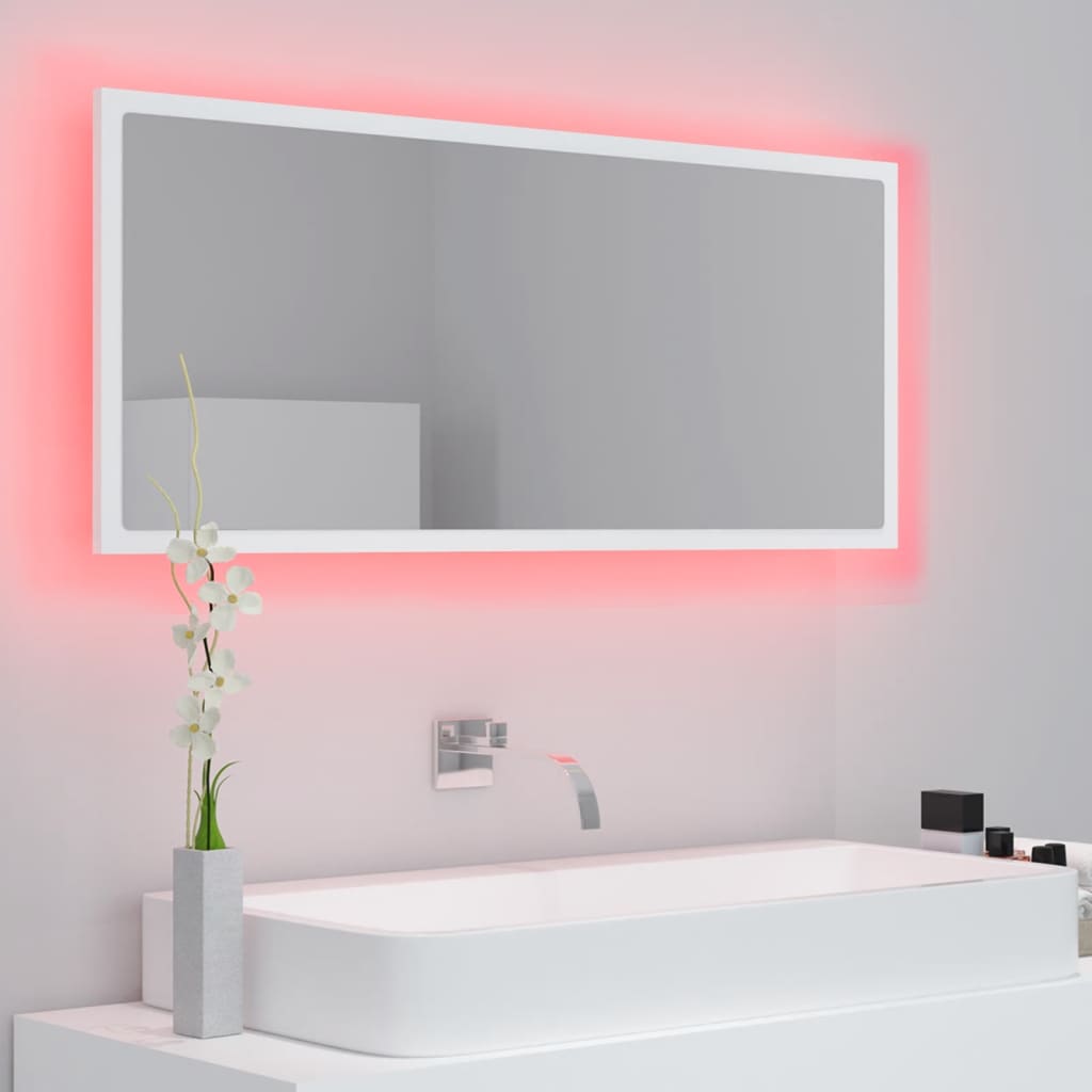 Kylpyhuonepeili LED valkoinen 100x8,5x37 cm - Sisustajankoti.fi