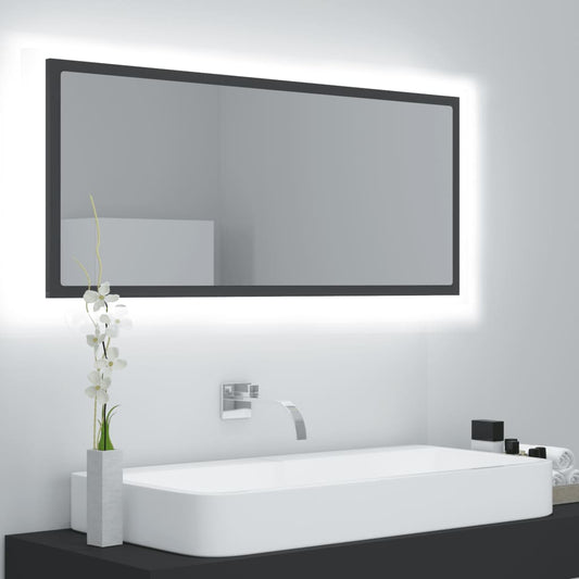 Kylpyhuonepeili LED harmaa 100x8,5x37 cm - Sisustajankoti.fi