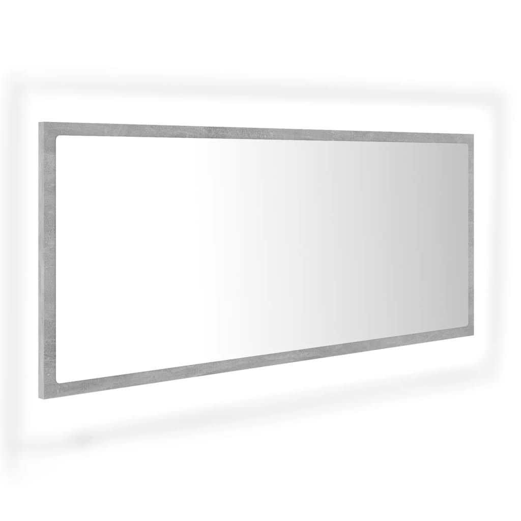 Kylpyhuonepeili LED betoninharmaa 100x8,5x37 cm - Sisustajankoti.fi