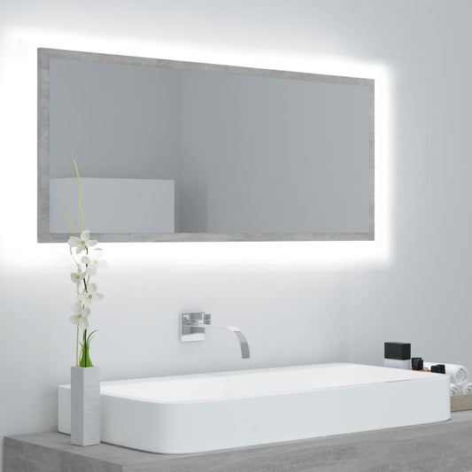 Kylpyhuonepeili LED betoninharmaa 100x8,5x37 cm - Sisustajankoti.fi