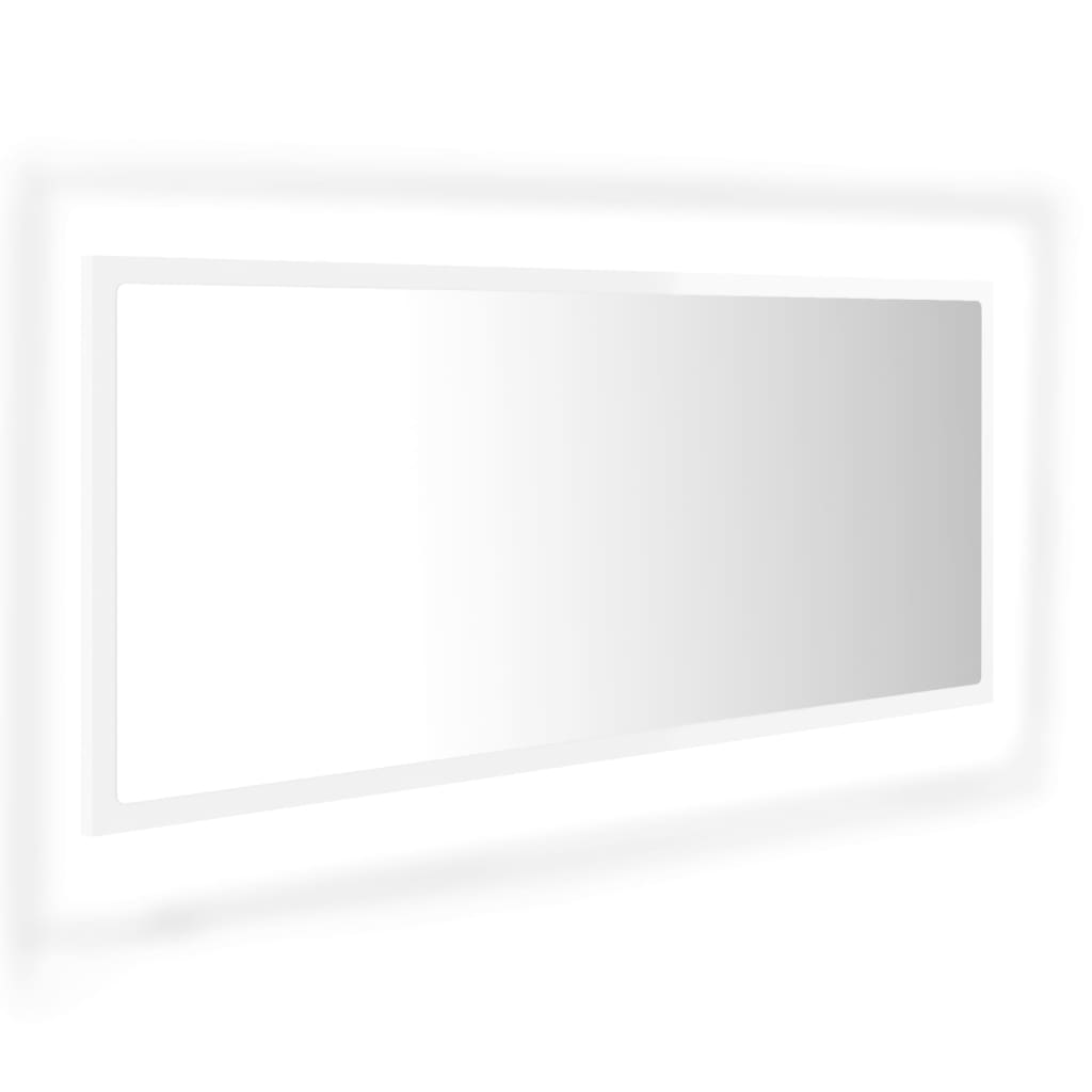 Kylpyhuonepeili LED korkeakiilto valk. 100x8,5x37 cm - Sisustajankoti.fi