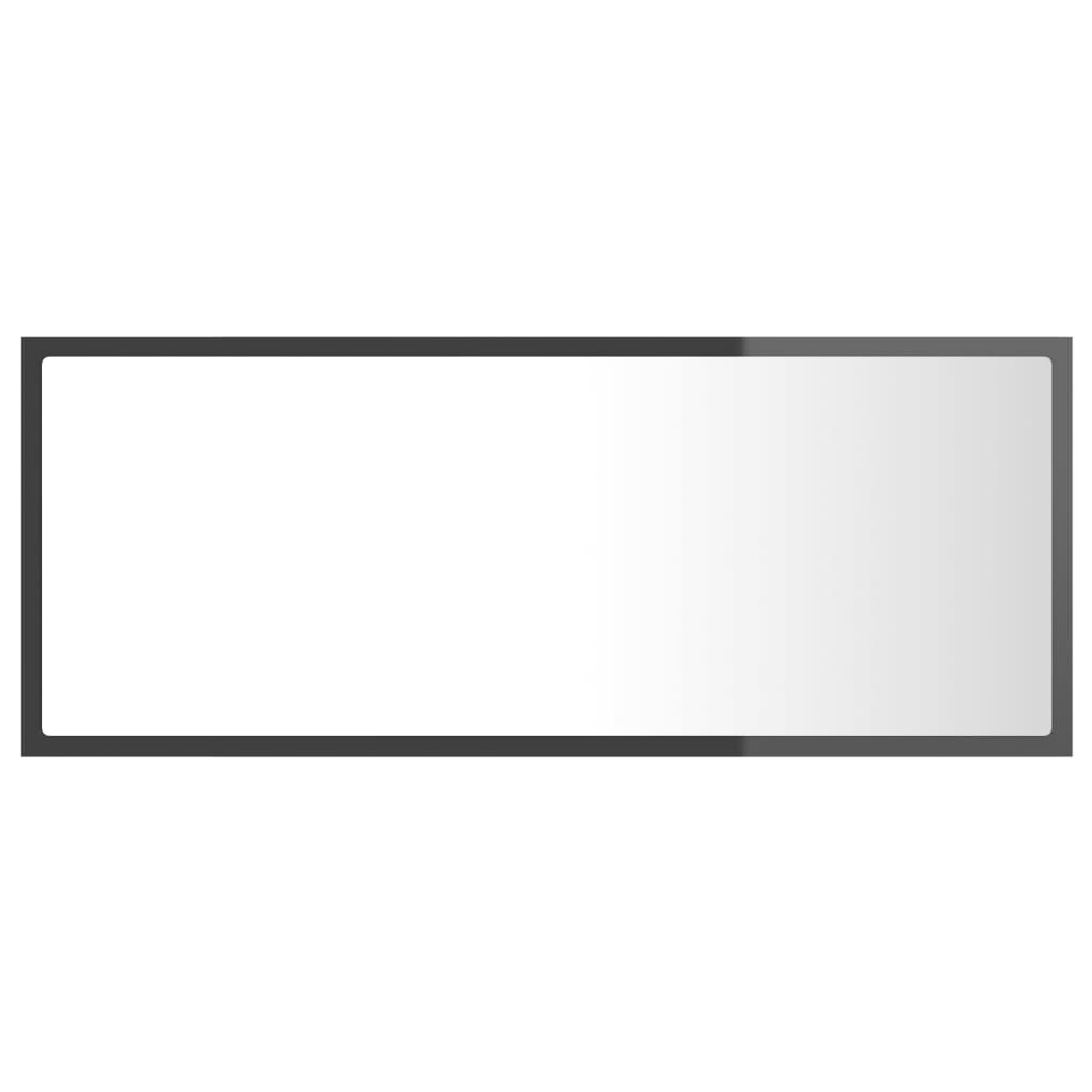 Kylpyhuonepeili LED korkeakiilto harmaa 100x8,5x37 cm - Sisustajankoti.fi