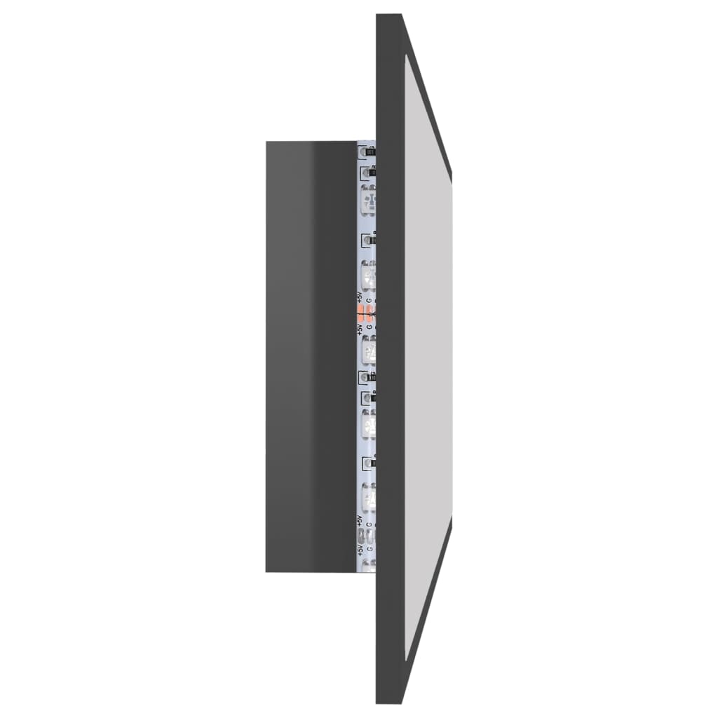 Kylpyhuonepeili LED korkeakiilto harmaa 100x8,5x37 cm - Sisustajankoti.fi
