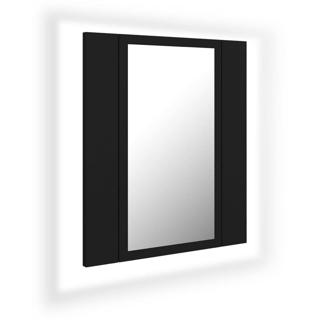 Kylpyhuoneen LED peilikaappi musta 40x12x45 cm - Sisustajankoti.fi