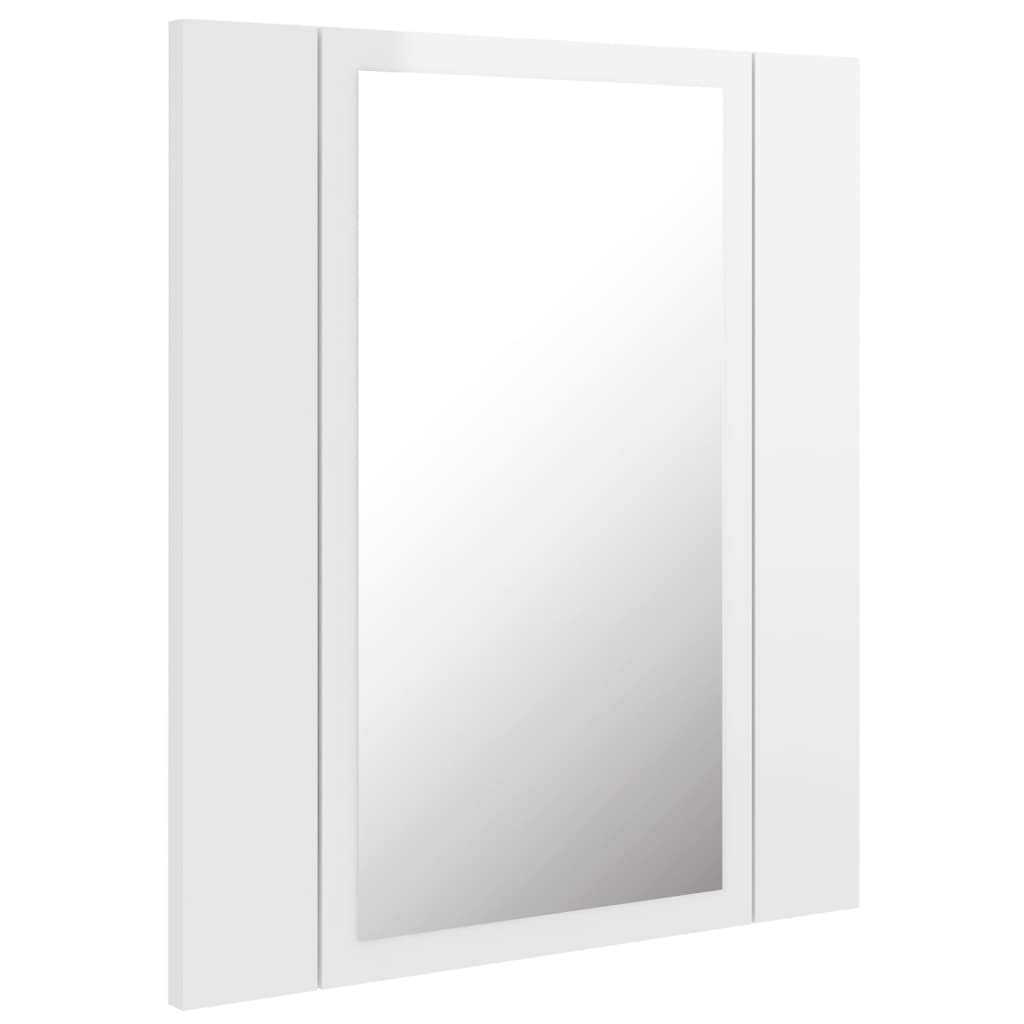 Kylpyhuoneen LED peilikaappi korkeakiilto valkoinen 40x12x45 cm - Sisustajankoti.fi