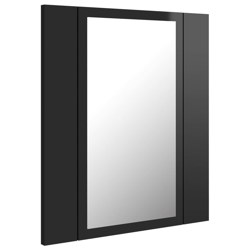Kylpyhuoneen LED peilikaappi korkeakiilto musta 40x12x45 cm - Sisustajankoti.fi