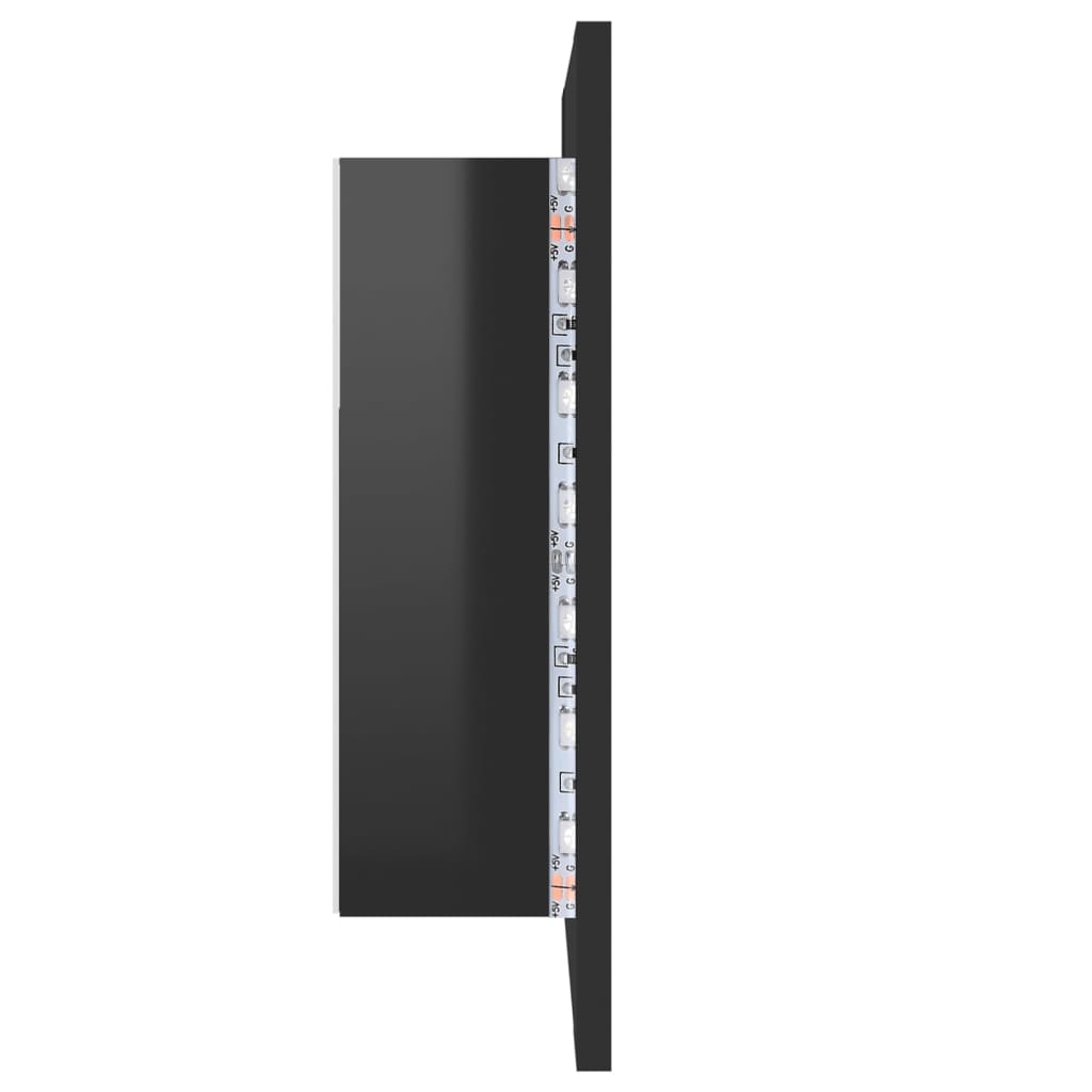 Kylpyhuoneen LED peilikaappi korkeakiilto musta 40x12x45 cm - Sisustajankoti.fi
