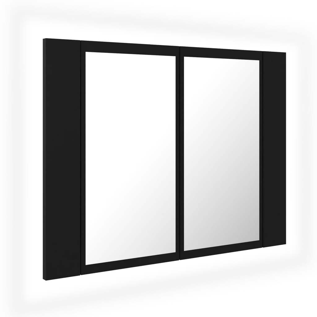 Kylpyhuoneen LED peilikaappi musta 60x12x45 cm - Sisustajankoti.fi