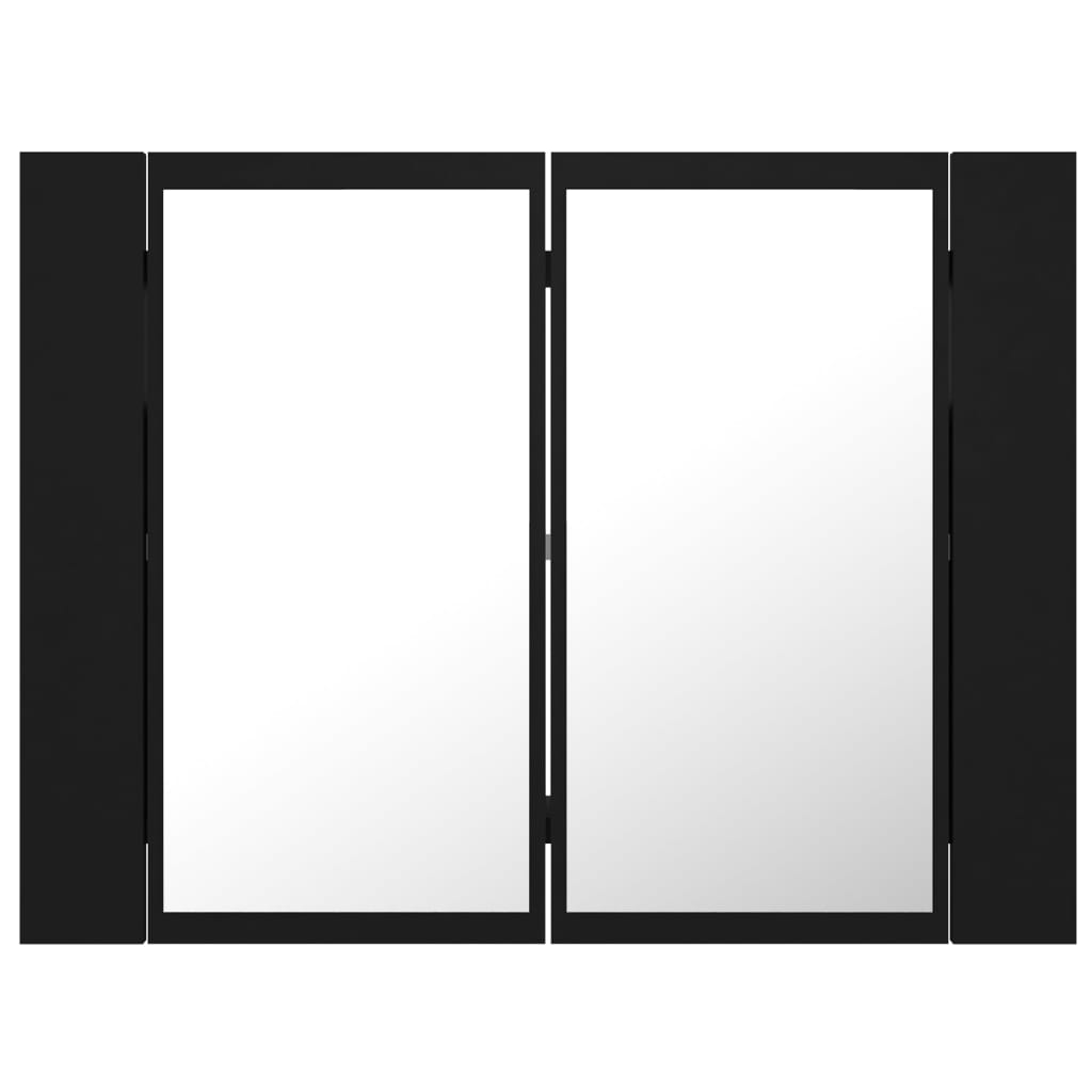 Kylpyhuoneen LED peilikaappi musta 60x12x45 cm - Sisustajankoti.fi