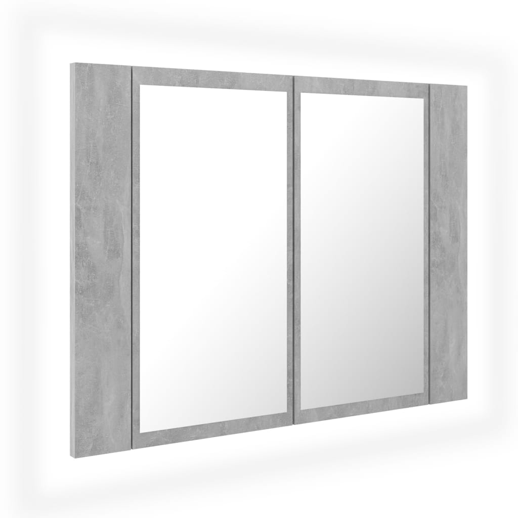 Kylpyhuoneen LED peilikaappi betoninharmaa 60x12x45 cm - Sisustajankoti.fi