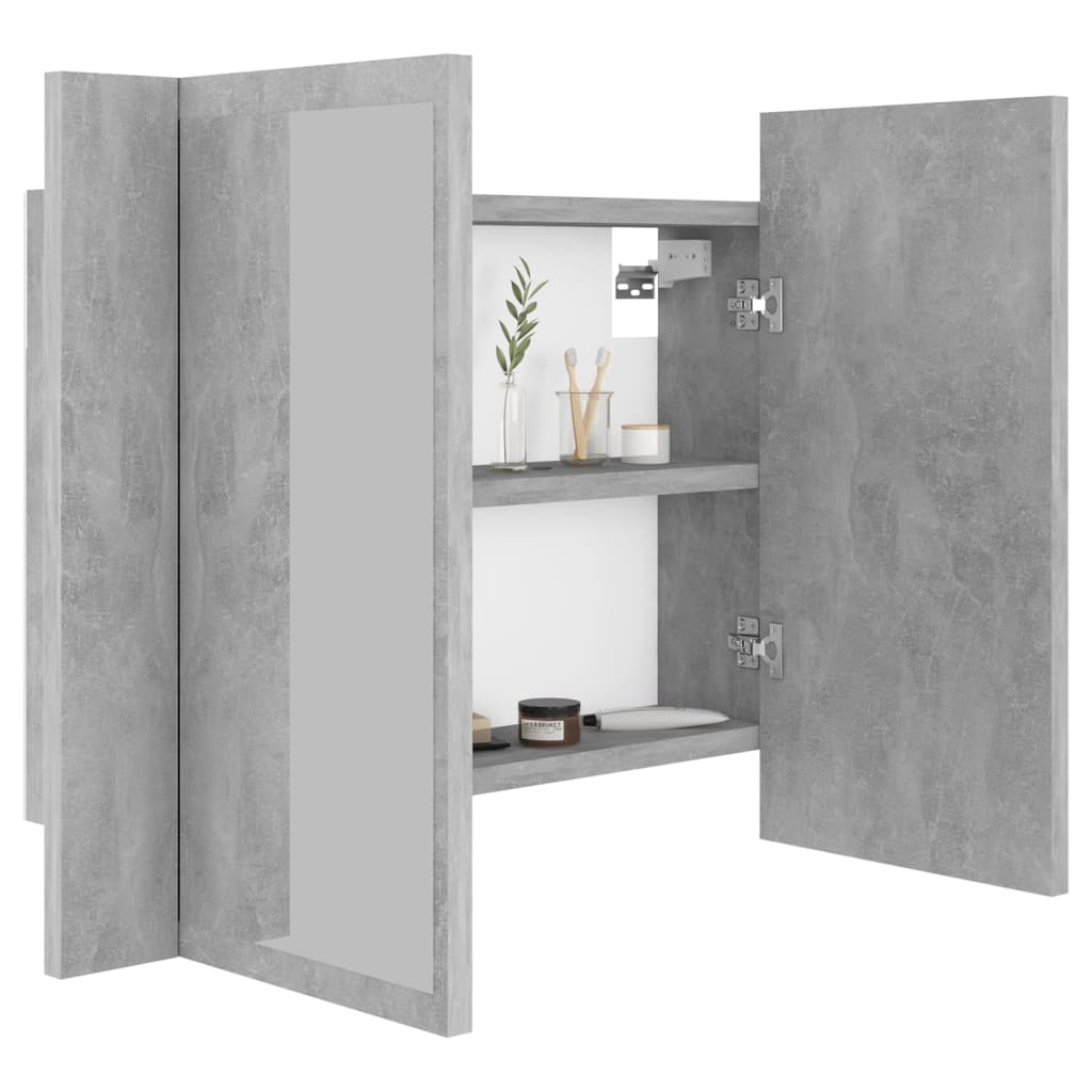 Kylpyhuoneen LED peilikaappi betoninharmaa 60x12x45 cm - Sisustajankoti.fi