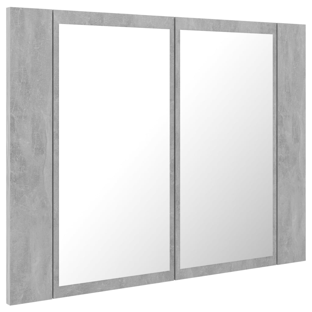 Kylpyhuoneen LED peilikaappi betoninharmaa 60x12x45 cm - Sisustajankoti.fi