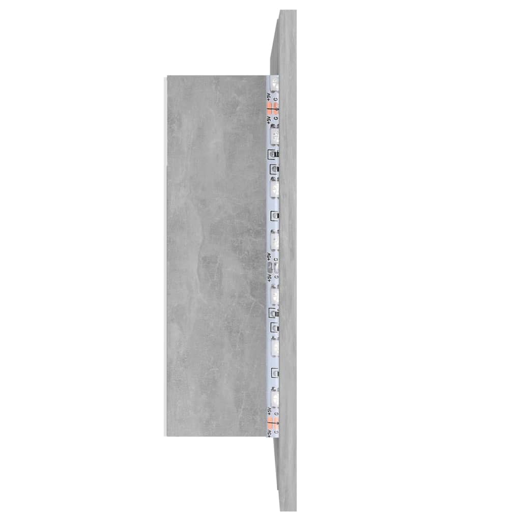 Kylpyhuoneen LED peilikaappi betoninharmaa 60x12x45 cm - Sisustajankoti.fi